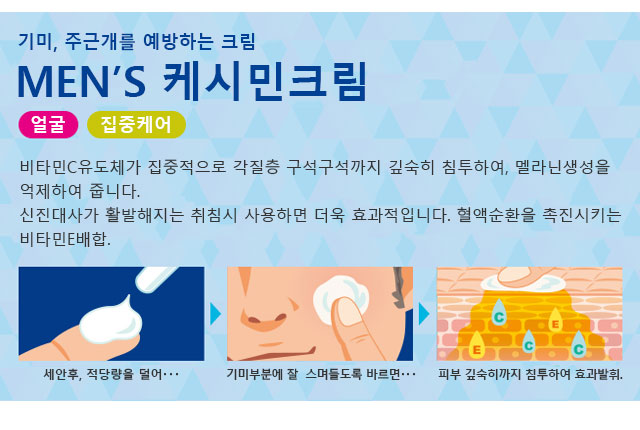 기미, 주근개를 예방하는 크림
MEN’S 케시민크림