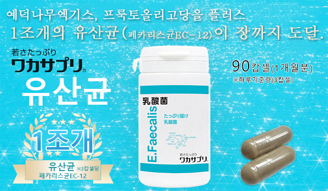 예덕나무엑기스, 프룩토올리고당을 플러스 1조개의 유산균(페카리스균EC-12)이 장까지 도달.